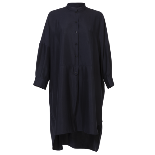 Jil Sander Black Button Front Midi Dress