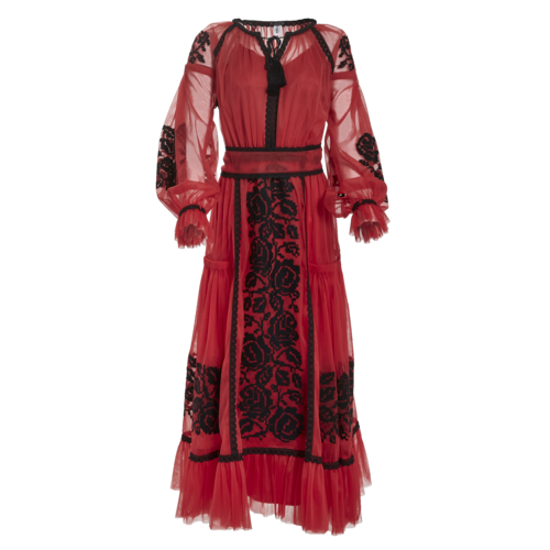 PLAHTA Ukrainian Red Tulle Dress