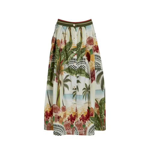 Agua de Coco Palm Tree Midi Skirt