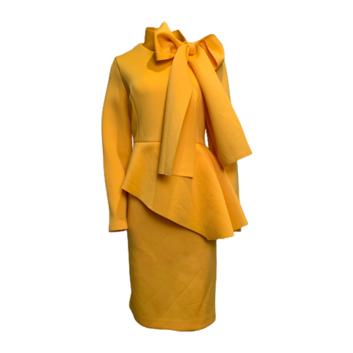 Designs by DeAngelo Yellow Neoprene Dress