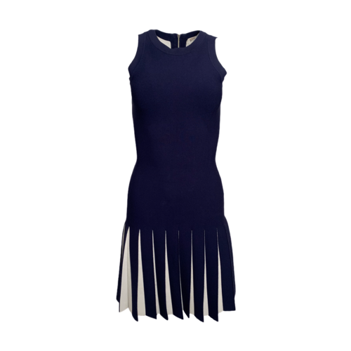 Milly Navy Dress w/ Accordion Skirt