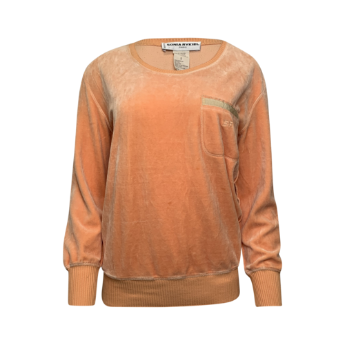 Sonia by Sonia Rykiel Sorbet Orange Velvet Sweater