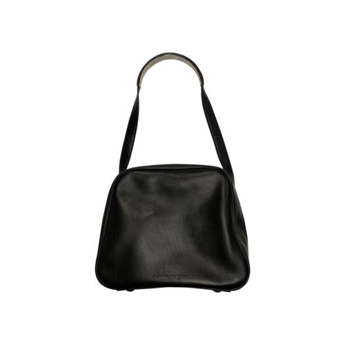 Salvatore Ferragamo Black Leather Cube Bag