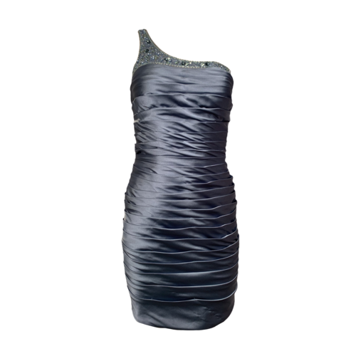 Niteline Blue Jeweled One-Shoulder Dress