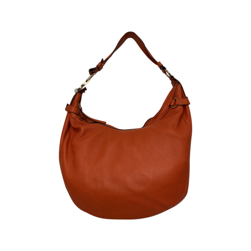 Salvatore Ferragamo Orange Grained Leather Hobo Bag