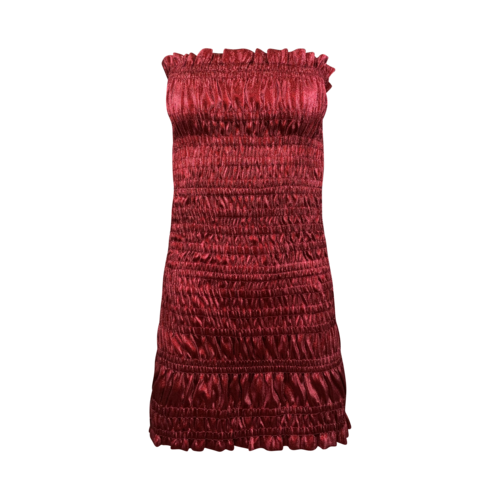 AREA Fuschia Strapless Ruched Dress
