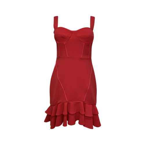 Jonathan Simkhai Pink Bustier Dress w/ Tiered Hem