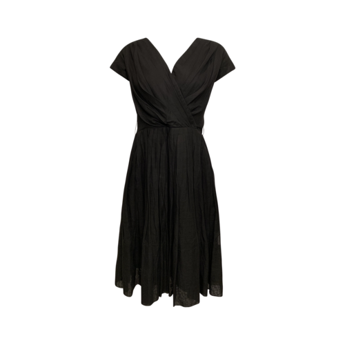 Miss Elliette California Black Criss-Cross Pleat Dress
