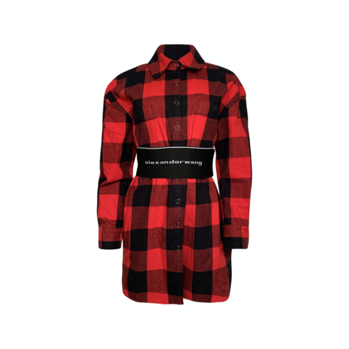 alexander wang plaid shirt dress