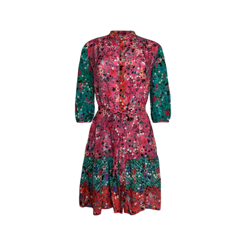 Saloni “Tyra” Dress in Tie-Dye Meadow Print