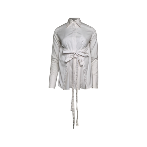 Helmut Lang White Adjustable-Ties Long Sleeve Shirt