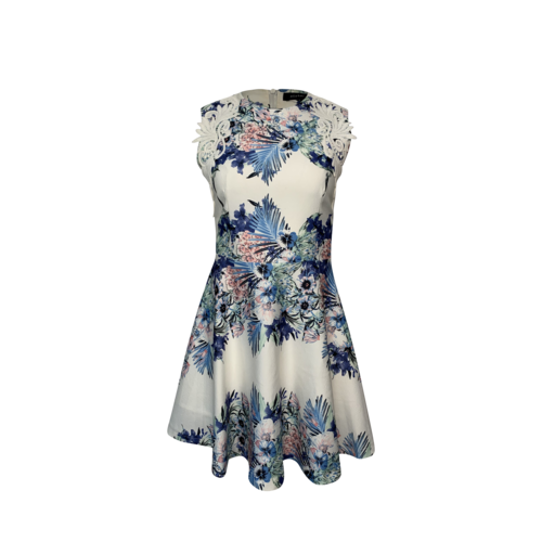 Sister Jane White Floral Print Fit and Flare Dress