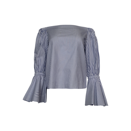 Alexis Blue Striped Off-the Shoulder Top