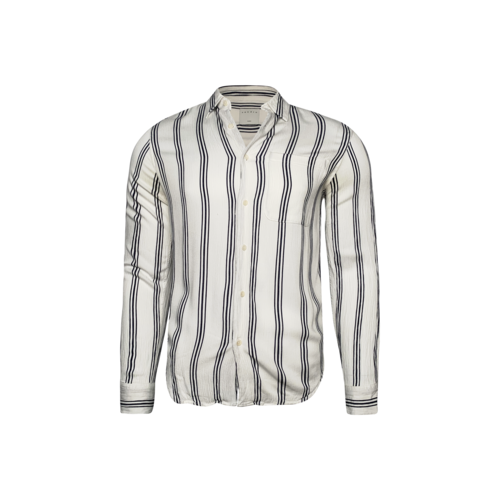 Sandro Paris White Striped Long Sleeve Button-Down Shirt