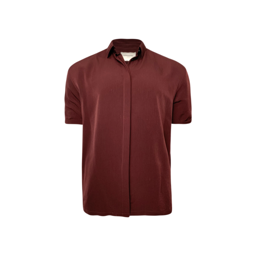 Dzojchen Maroon Short Sleeve Button Down Shirt