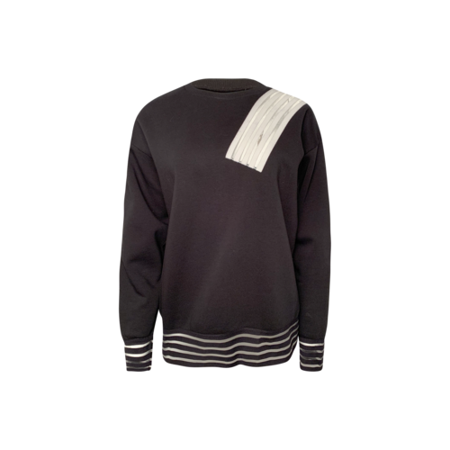 Christopher Kane Black Sheer Stripe Sweatshirt