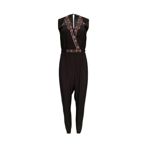 Twelfth Street by Cynthia Vincent Black Embroidered Jumpsuit