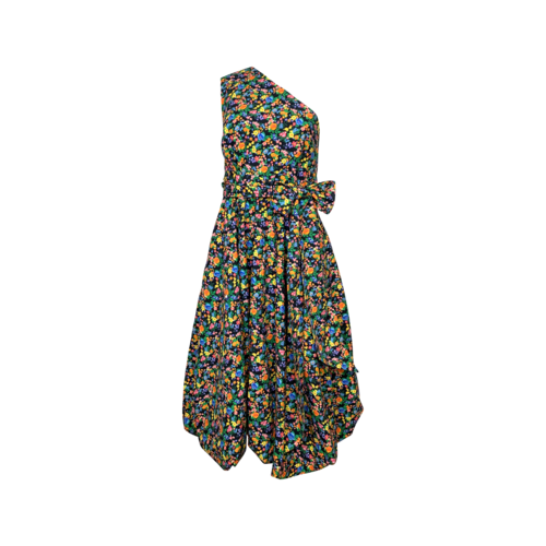 Tibi Floral Print "Sabine"  One-Shoulder Dress