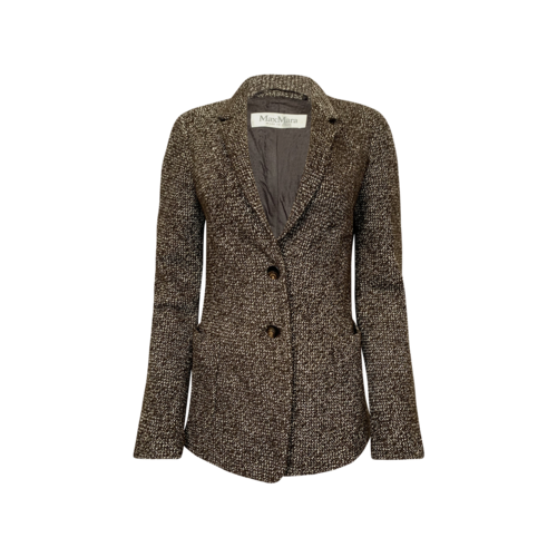 Max Mara Brown Wool Tweed Blazer