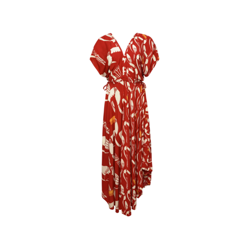 Farm Rio Red “Tucano” Print Maxi Dress