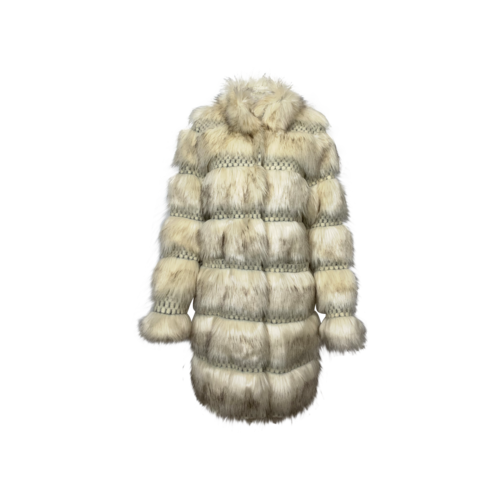Allen Schwartz Cream Faux Fur Coat