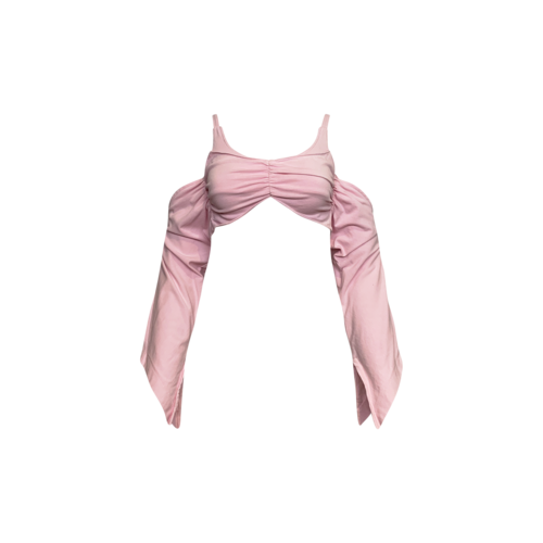 Helmut Lang Pink Off-the-Shoulder Bralette Crop Top