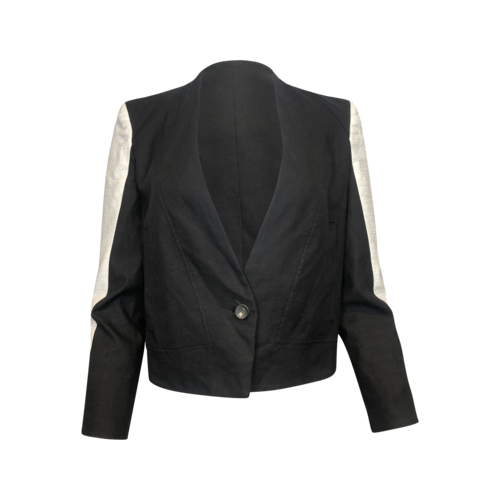 Helmut Lang Era Cropped Blazer in Black and White