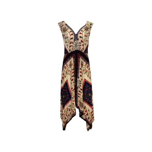 Sandro Paris Pink “Lee” Pattern Handkerchief Hem Dress