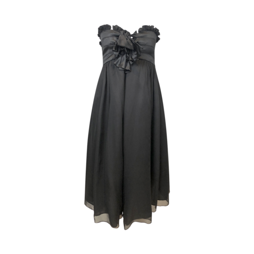 Doo Ri Black Strapless Dress with Double Tie Front
