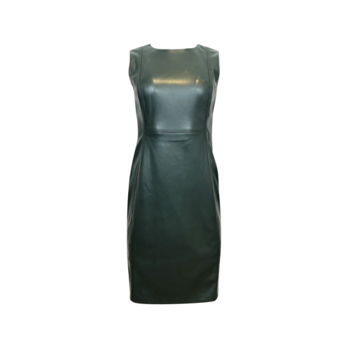 Calvin Klein Forest Green Faux Leather Sleeveless Dress