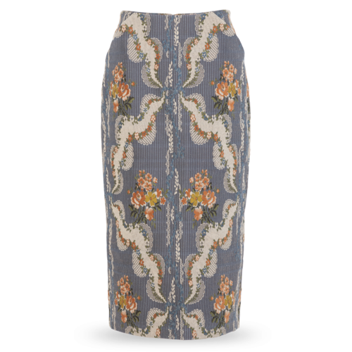 Brock Collection Jacquard Skirt with Embroidery