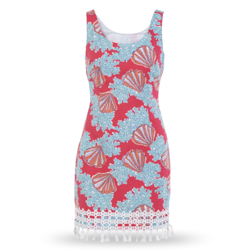 Lilly Pulitzer Colorful Tank Dress with Crochet Fringe